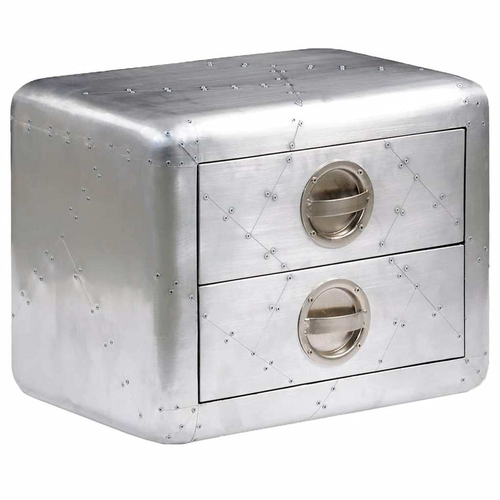 vidaXL Aviator Side Table Aluminum Vintage Airplane Style