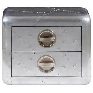vidaXL Aviator Side Table Aluminum Vintage Airplane Style