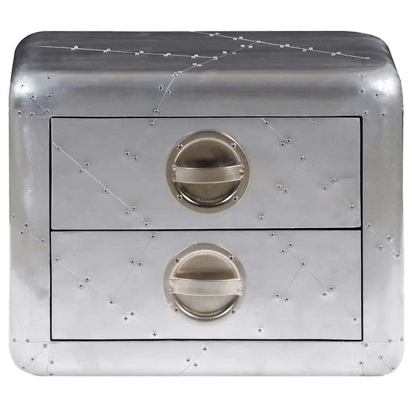 vidaXL Aviator Side Table Aluminum Vintage Airplane Style