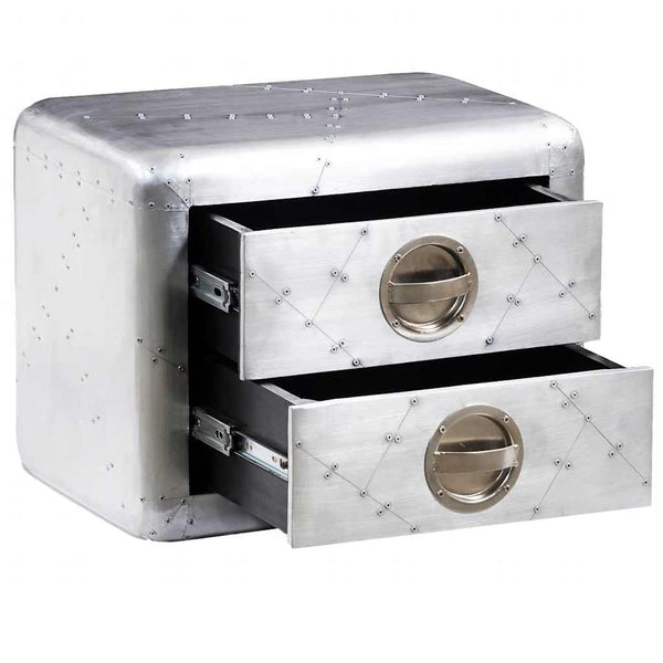 vidaXL Aviator Side Table Aluminum Vintage Airplane Style