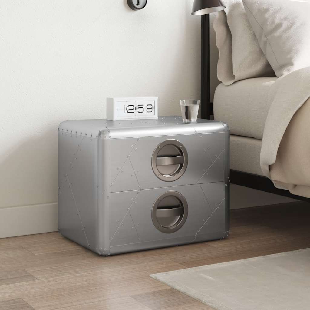 vidaXL Aviator Side Table Aluminum Vintage Airplane Style