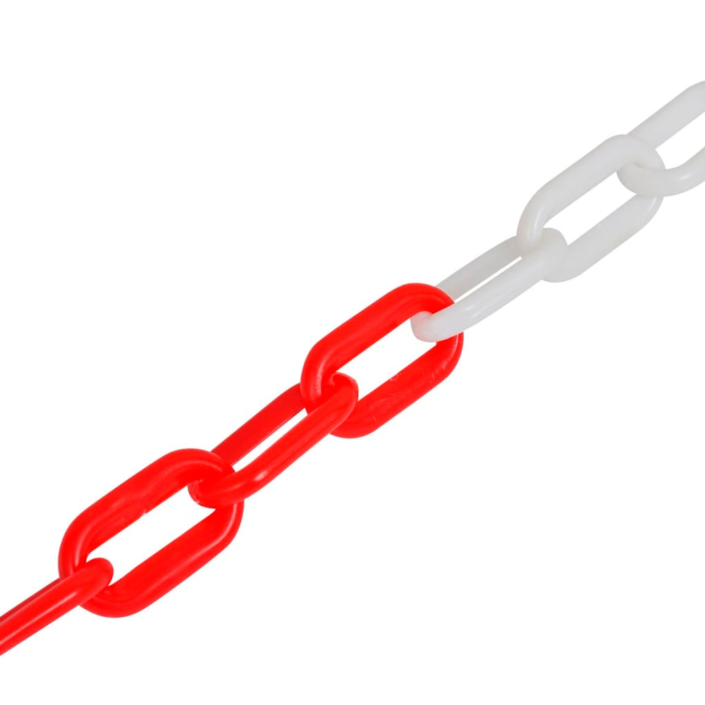 vidaXL Plastic Barrier Chain 30 m Red and White