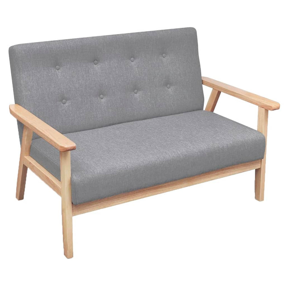 vidaXL 2-Seater Sofa Fabric Light Grey