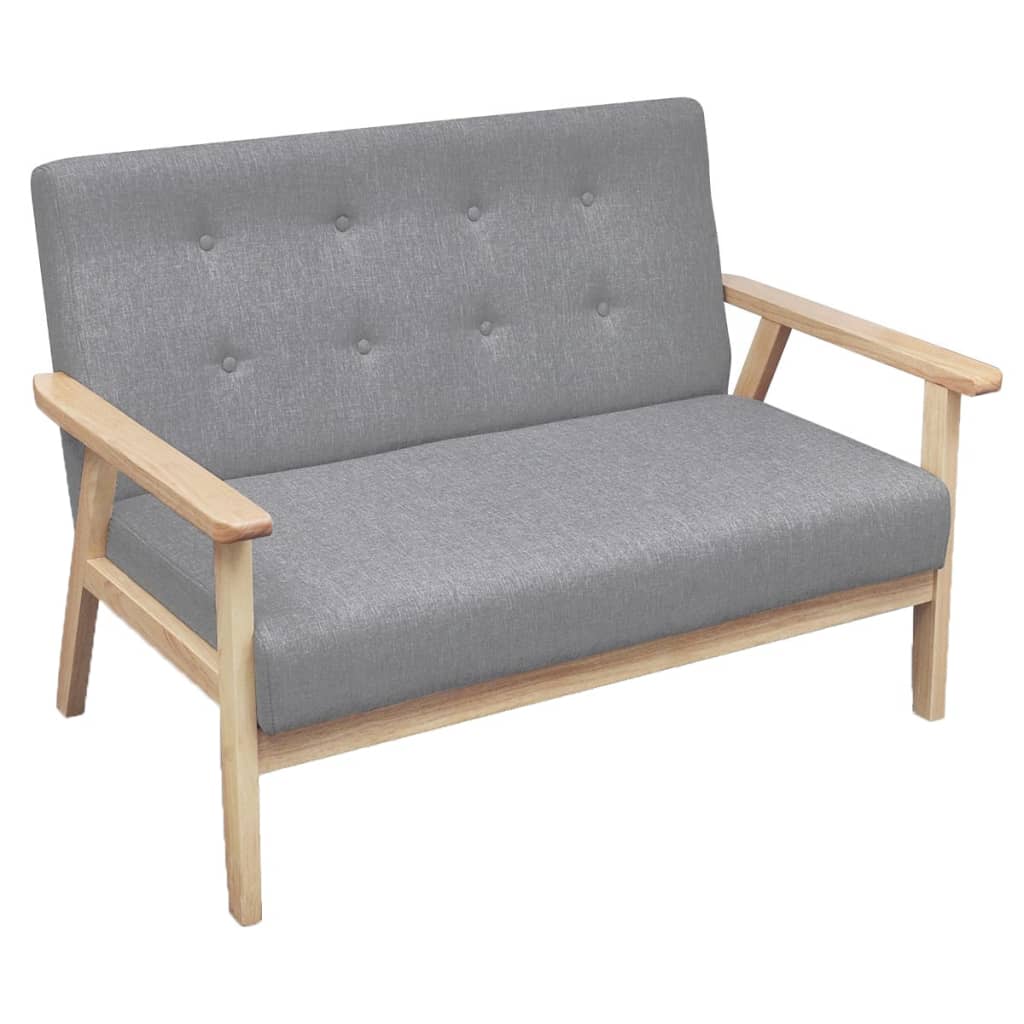 vidaXL 2-Seater Sofa Fabric Light Grey