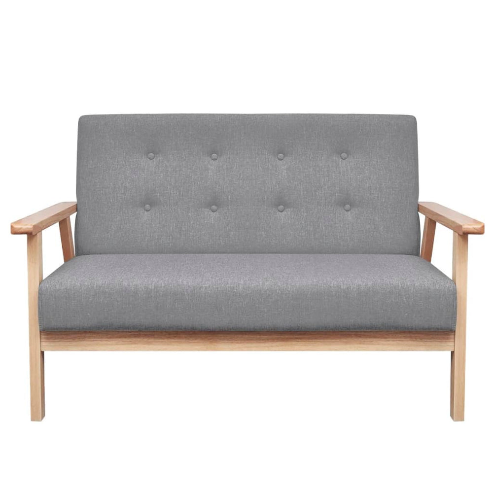 vidaXL 2-Seater Sofa Fabric Light Grey