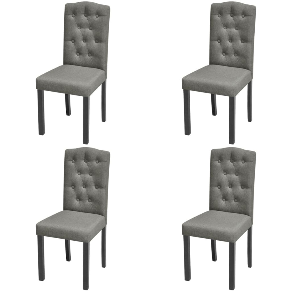 vidaXL Dining Chairs 4 pcs. Grey Fabric