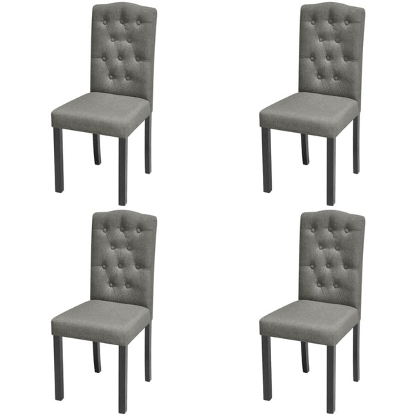 vidaXL Dining Chairs 4 pcs. Grey Fabric
