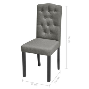 vidaXL Dining Chairs 4 pcs. Grey Fabric