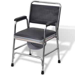 vidaXL Steel Commode Chair Black