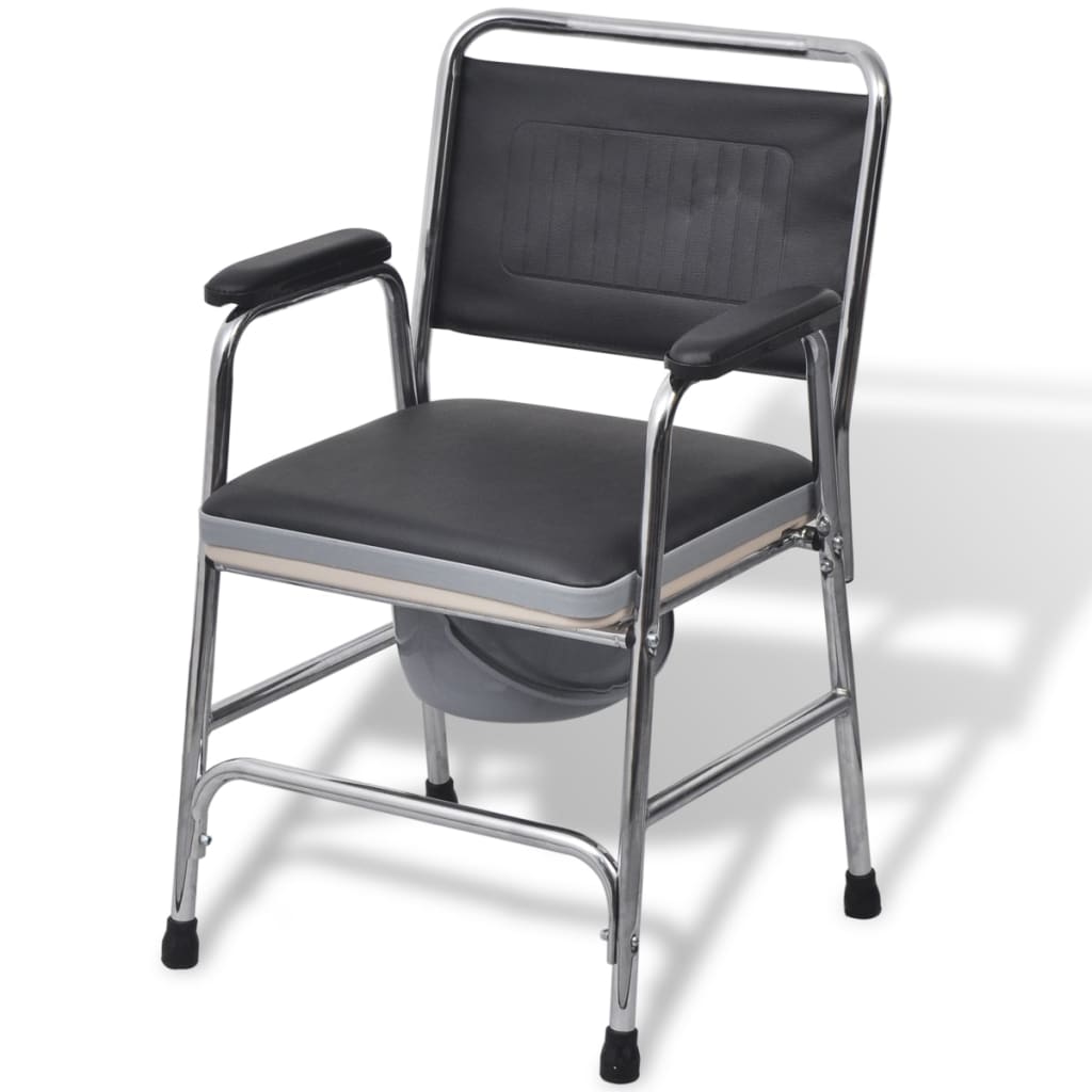 vidaXL Steel Commode Chair Black