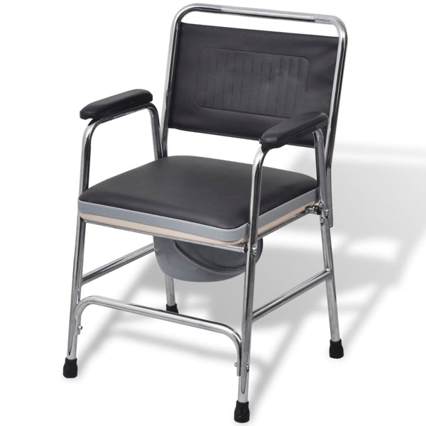 vidaXL Steel Commode Chair Black