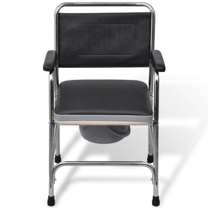 vidaXL Steel Commode Chair Black