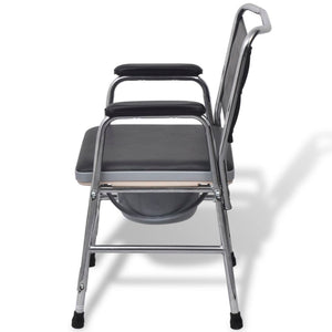 vidaXL Steel Commode Chair Black