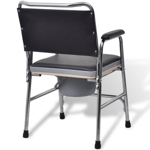 vidaXL Steel Commode Chair Black