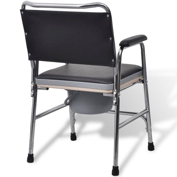 vidaXL Steel Commode Chair Black
