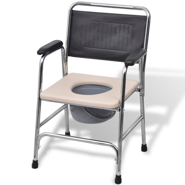 vidaXL Steel Commode Chair Black
