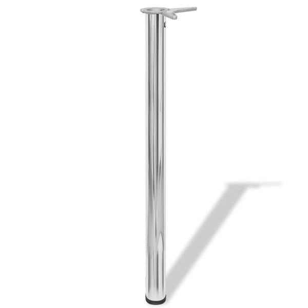 4x Height-Adjustable Table Leg Table Legs Chrome 870 mm