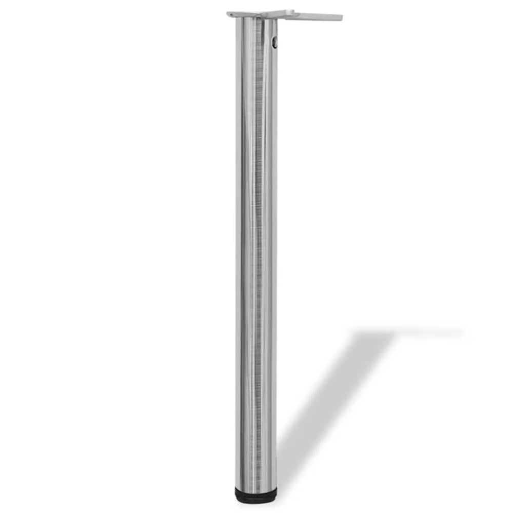 4x Height-Adjustable Table Leg Brushed Nickel 710 mm