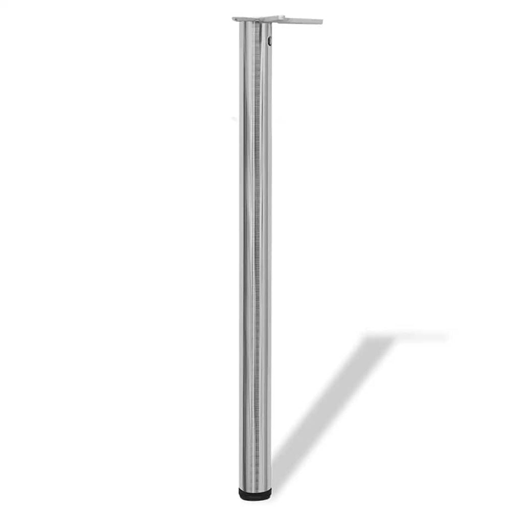 4x height-adjustable table leg brushed nickel 870 mm