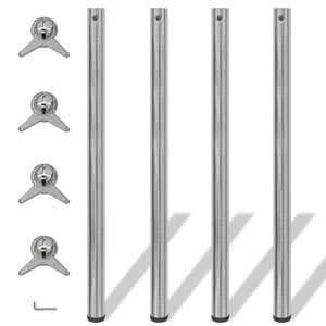 4x height-adjustable table leg brushed nickel 1100 mm