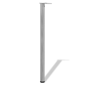 4x height-adjustable table leg brushed nickel 1100 mm