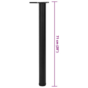 4x Height Adjustable Table Leg Black 710 mm