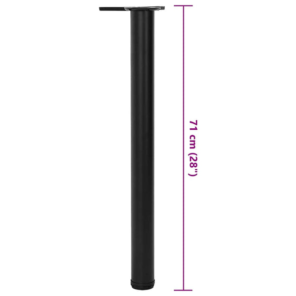 4x Height Adjustable Table Leg Black 710 mm