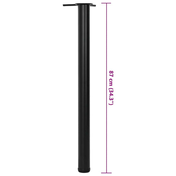 4 height-adjustable table legs black 870 mm