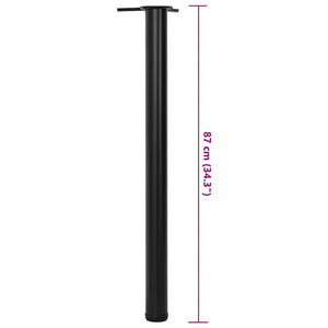 4 height-adjustable table legs black 870 mm