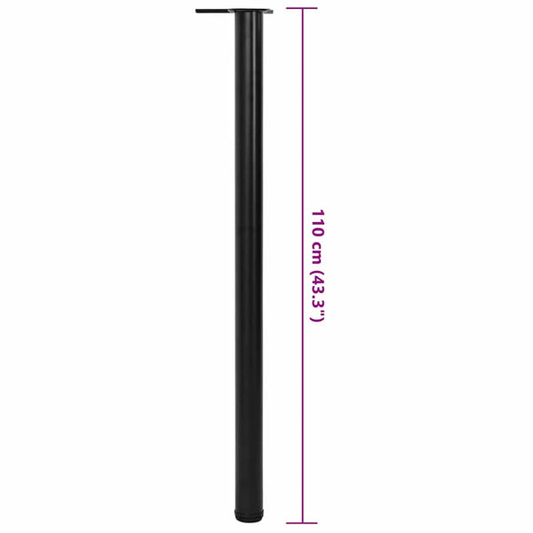 4 height-adjustable table legs black 1100 mm