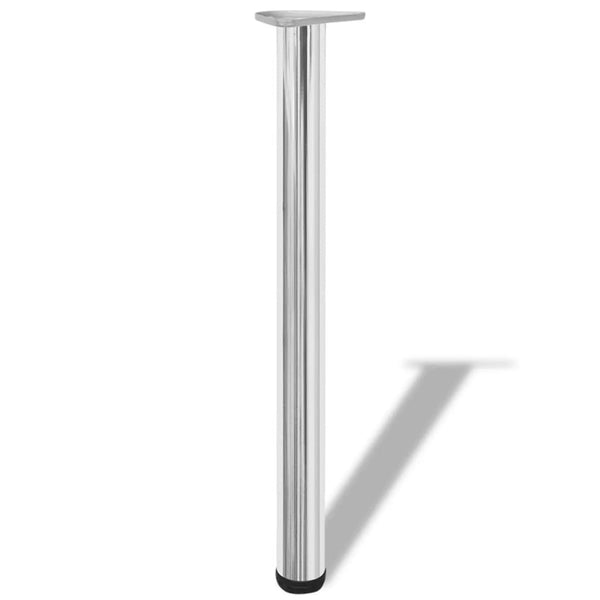 4x Height-Adjustable Table Leg Chrome 710 mm