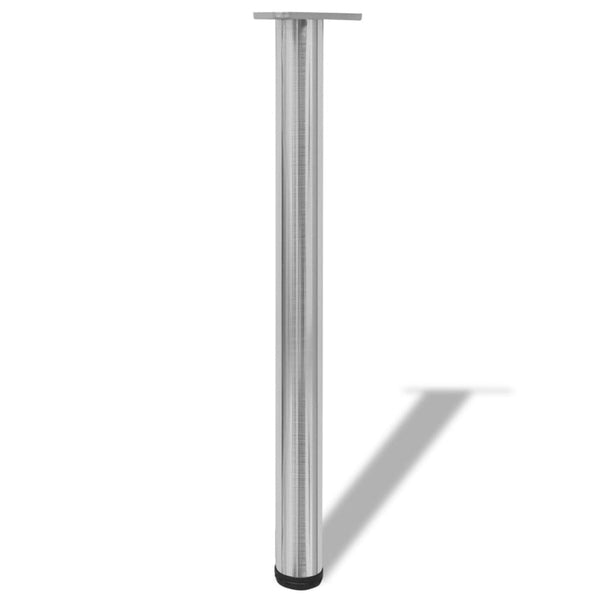 4x Height Adjustable Table Leg Brushed Nickel 710 mm