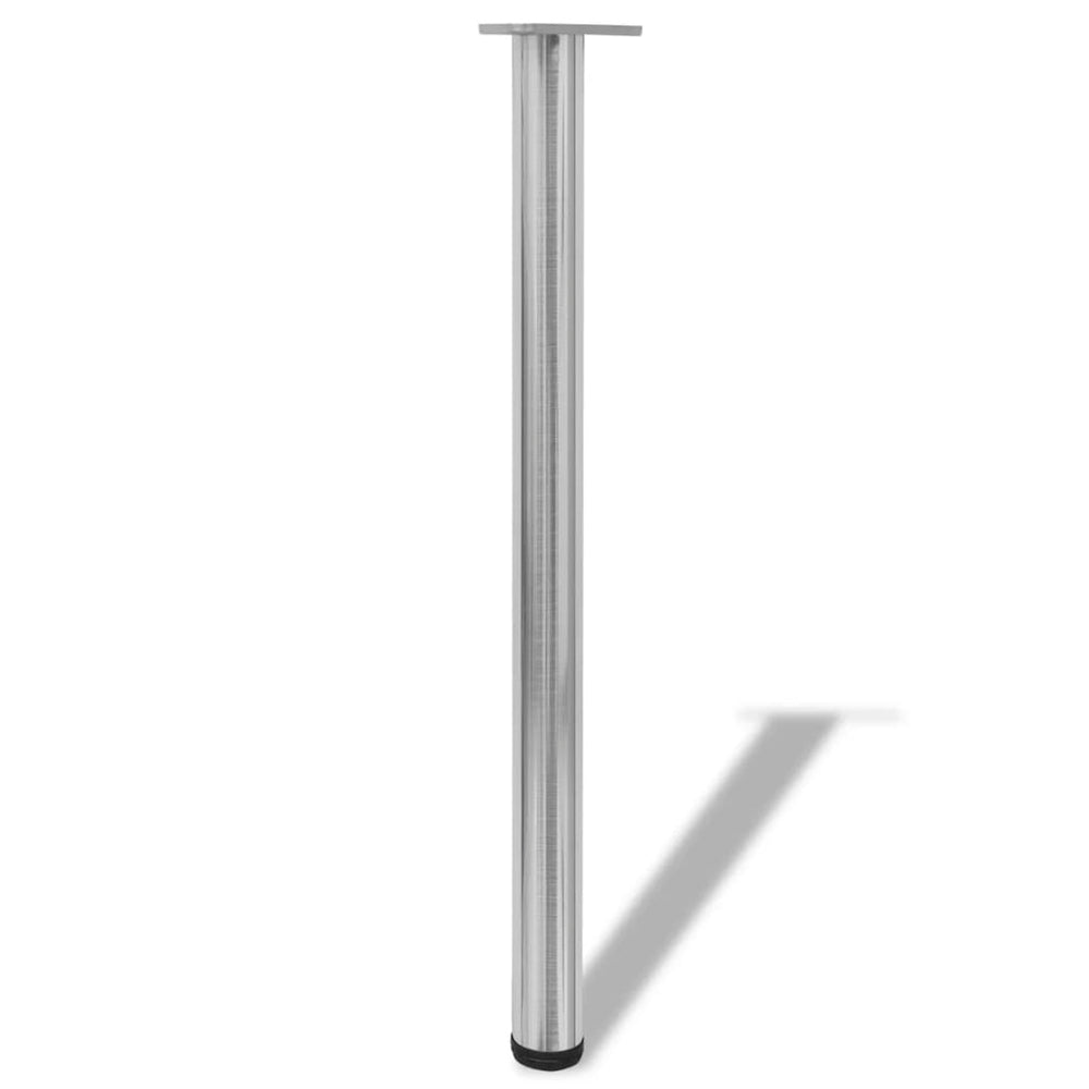 4 height-adjustable table legs, brushed nickel, 870 mm