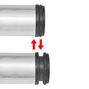 4 height-adjustable table legs brushed nickel 1100 mm
