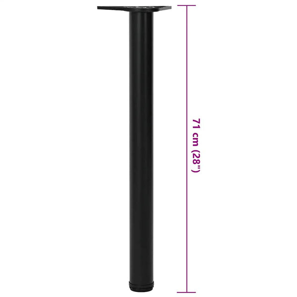 4x Height Adjustable Table Leg Black 710 mm