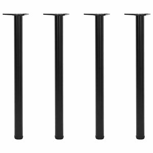 4 height-adjustable table legs black 870 mm
