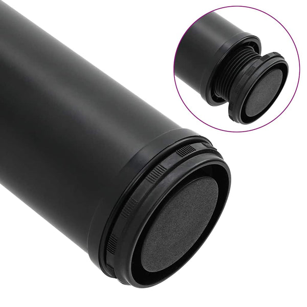 4 height-adjustable table legs black 870 mm