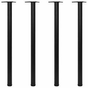 4x Height-Adjustable Table Leg Black 1100 mm