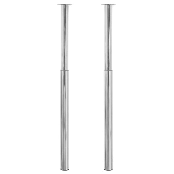 2 x telescopic table leg support leg chrome 710 mm-1100 mm