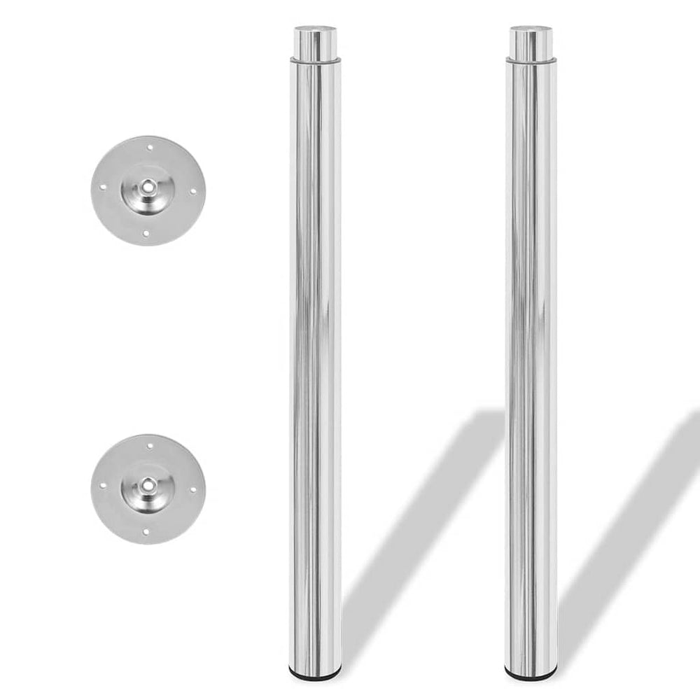 2 x telescopic table leg support leg chrome 710 mm-1100 mm