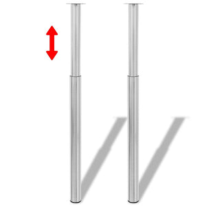 2 x Telescopic Leg Support Leg Table Leg Stainless Steel 710mm-1100mm
