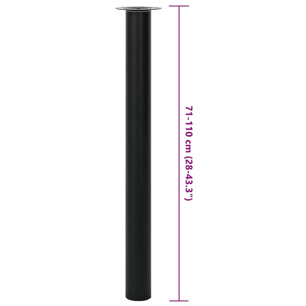 2 x Telescopic Table Leg Support Leg Table Base Black 710 mm-1100 mm