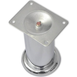 4 x Furniture Leg Sofa Leg Plinth Leg Chrome Round 120 mm