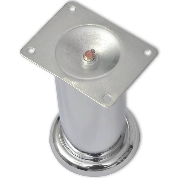 4 x Furniture Leg Sofa Leg Plinth Leg Chrome Round 120 mm