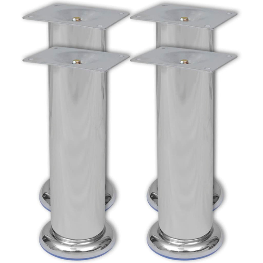 4 x Furniture Leg Sofa Leg Plinth Leg Chrome Round 180 mm