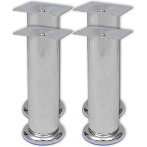 4 x Furniture Leg Sofa Leg Plinth Leg Chrome Round 180 mm