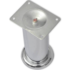 4 x Furniture Leg Sofa Leg Plinth Leg Chrome Round 180 mm