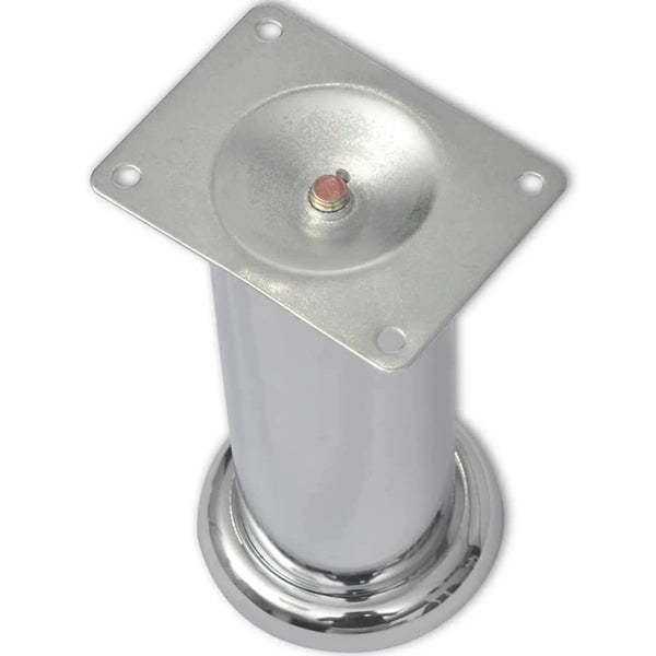 4 x Furniture Leg Sofa Leg Plinth Leg Chrome Round 180 mm