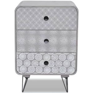 vidaXL Side Cabinet with 3 Drawers Grey