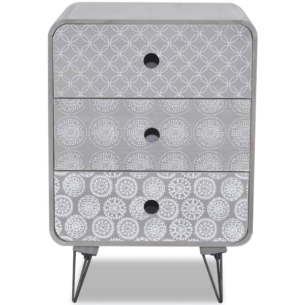 vidaXL Side Cabinet with 3 Drawers Grey